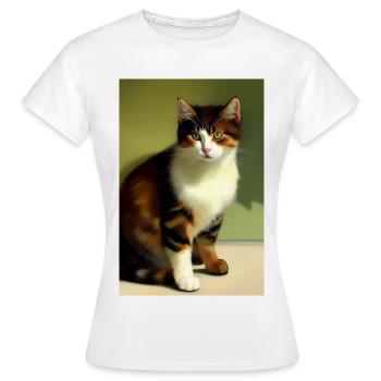 Katzen Bild - Frauen T-Shirt - Weiß - Vorne - AI Model Female 172 dark (172cm)
