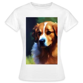 Hunde Bild - Frauen T-Shirt - Weiß - Vorne - AI Model Female 172 dark (172cm)