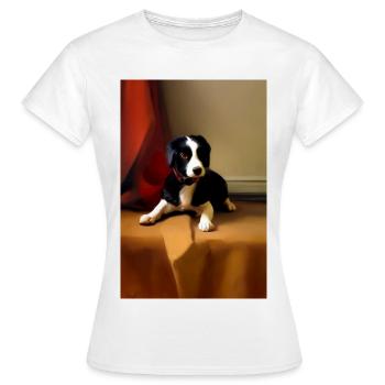 Hunde Bild - Frauen T-Shirt - Weiß - Vorne - AI Model Female 172 dark (172cm)