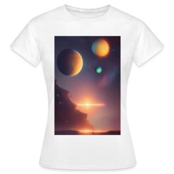 Weltall, Planeten - Frauen T-Shirt - Weiß - Vorne - AI Model Female 172 dark (172cm)