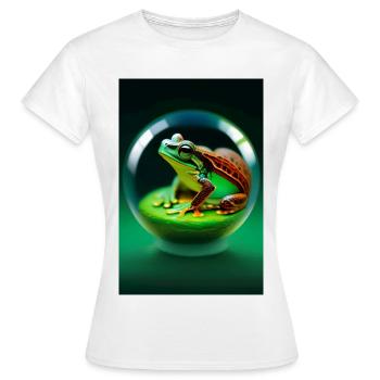Frosch in einer Kugel - Frauen T-Shirt - Weiß - Vorne - AI Model Female 172 dark (172cm)