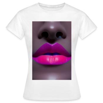 Embrasser la bouche - T-shirt Femme - blanc - Devant - AI Model Female 172 dark (172cm)