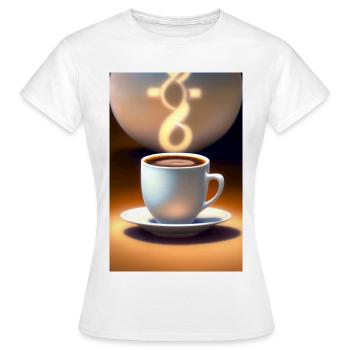 Café, grains de café - T-shirt Femme - blanc - Devant - AI Model Female 172 dark (172cm)