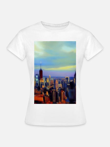 New York City Skyline - Frauen T-Shirt - Weiß