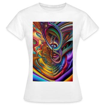 Abstrakte Kunst - Frauen T-Shirt - Weiß - Vorne - AI Model Female 172 dark (172cm)