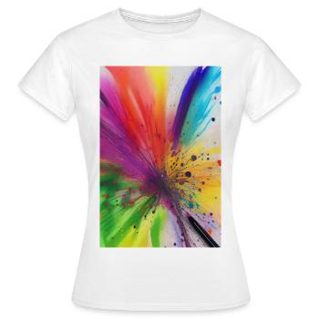 Farbklecks - Frauen T-Shirt - Weiß - Vorne - AI Model Female 172 dark (172cm)