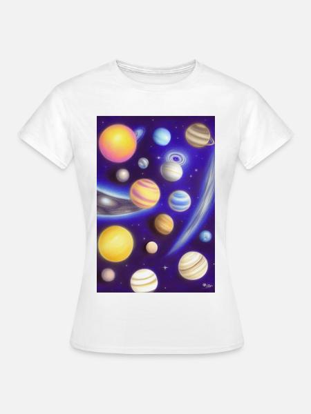 Weltall und Planeten - Frauen T-Shirt - Weiß