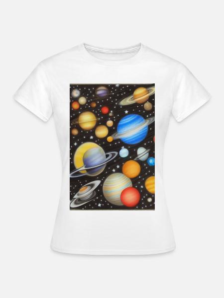 Weltall und Planeten - Frauen T-Shirt - Weiß