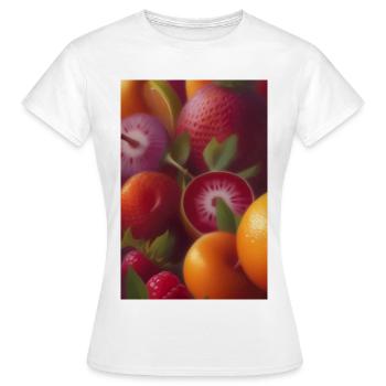 Früchte - Frauen T-Shirt - Weiß - Vorne - AI Model Female 172 dark (172cm)