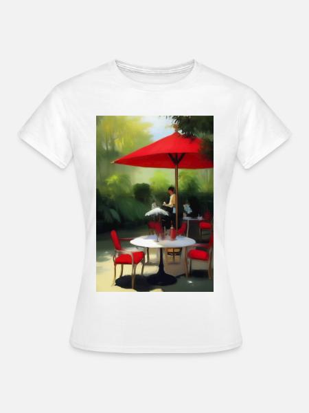 Asiatisches Cafe im Freien - Frauen T-Shirt - Weiß