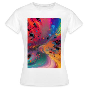 Abstrakte Kunst - Frauen T-Shirt - Weiß - Vorne - AI Model Female 172 dark (172cm)