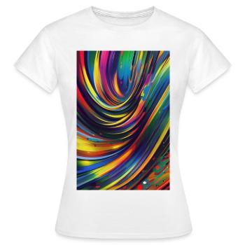 Abstrakte Kunst - Frauen T-Shirt - Weiß - Vorne - AI Model Female 172 dark (172cm)