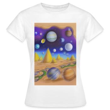 Weltall und Planeten - Frauen T-Shirt - Weiß - Vorne - AI Model Female 172 dark (172cm)