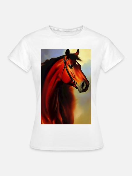 Pferdekopf Öl Malerei - Frauen T-Shirt - Weiß