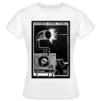 GOODBYE CRUEL WORLD - Vinyle et Gramophone - T-shirt Femme - blanc - Devant - AI Model Female 172 dark (172cm)