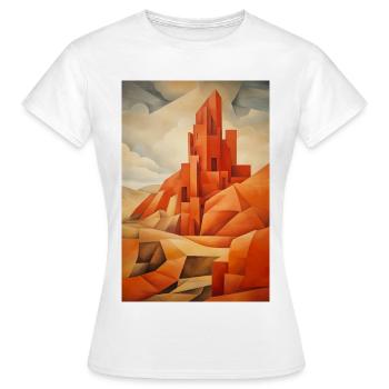 Paysage de Désert, village du désert - T-shirt Femme - blanc - Devant - AI Model Female 172 dark (172cm)