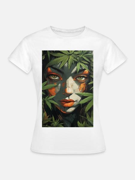 Blattgesicht im Dschungellicht - Frauen T-Shirt - Weiß