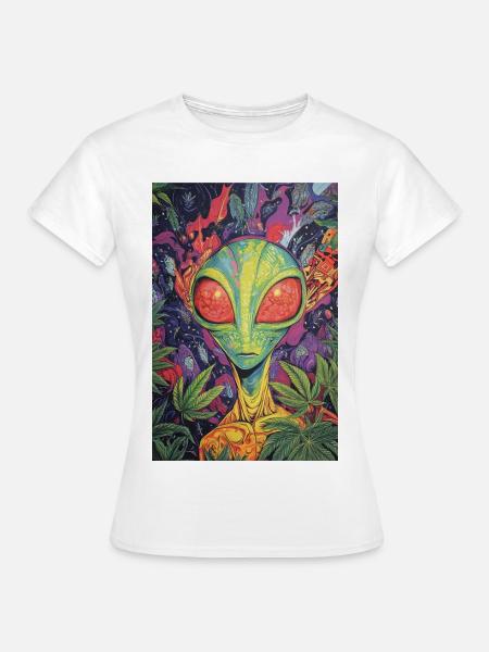 Psychedelischer Alien NeonDschungel - Frauen T-Shirt - Weiß