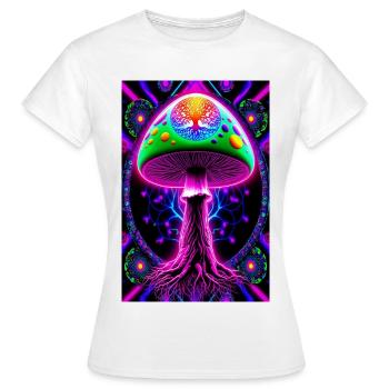 Psychedelic Mushroom - Women's T-Shirt - white - Front - AI Model Female 172 dark (172cm)