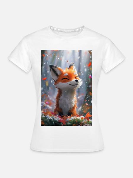 Fuchs Illustration Poster - Frauen T-Shirt - Weiß