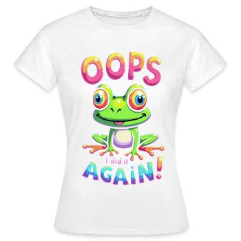 Colorful Frog with Optimistic Message - Women's T-Shirt - white - Front - AI Model Female 172 dark (172cm)