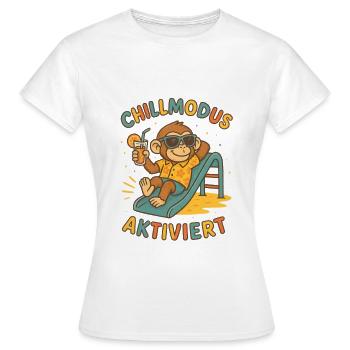 Monkey activé pour le mode détente - T-shirt Femme - blanc - Devant - AI Model Female 172 dark (172cm)