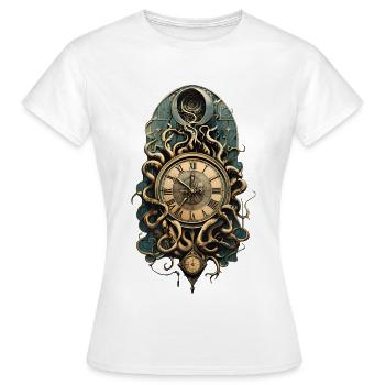Le mystérieux mouvement steampunk. - T-shirt Femme - blanc - Devant - AI Model Female 172 dark (172cm)