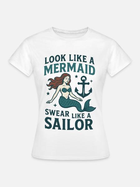 Meermädchen Spruch für Fans - Frauen T-Shirt - Weiß