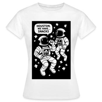 Astronauten mit Popcorn schwarzweiß - Frauen T-Shirt - Weiß - Vorne - AI Model Female 172 dark (172cm)