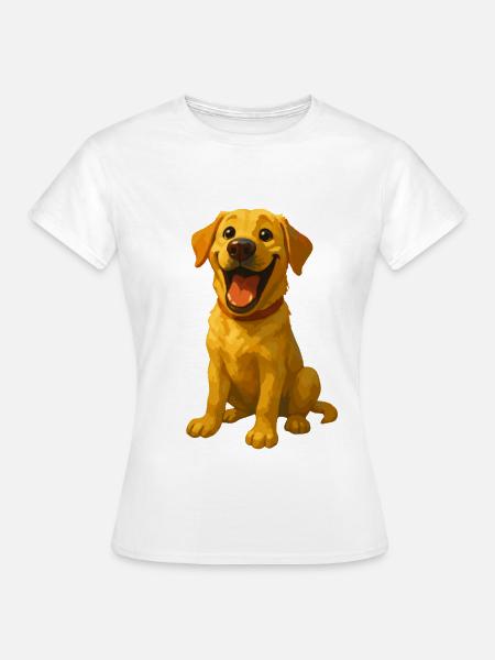 Lachender Labrador – Lustiges Hundemotiv  - Frauen T-Shirt - Weiß