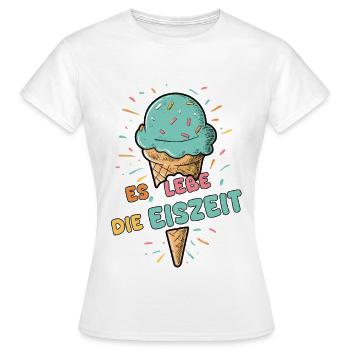 Es lebe die Eiszeit - Eiskugel - Frauen T-Shirt - Weiß - Vorne - AI Model Female 172 dark (172cm)