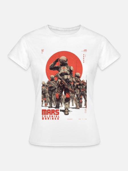 Mars Soldaten Frontlinie - Frauen T-Shirt - Weiß