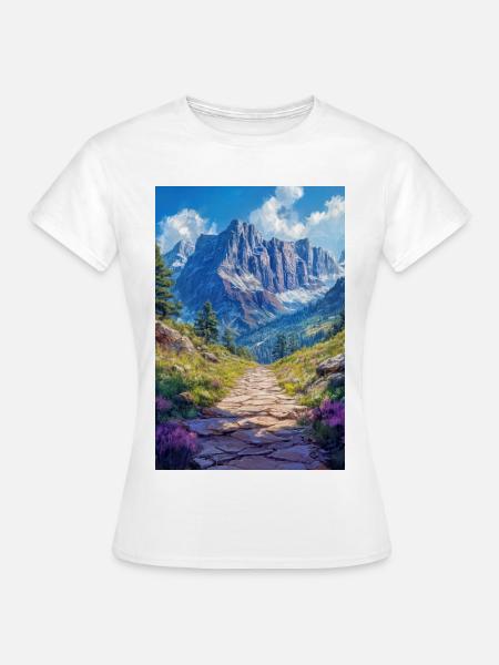 Illustration einer Gebirgslandschaft - Frauen T-Shirt - Weiß