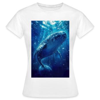 Illustration of a whale - T-shirt Femme - blanc - Devant - AI Model Female 172 dark (172cm)