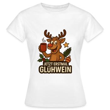 Renne fan du vin chaud - T-shirt Femme - blanc - Devant - AI Model Female 172 dark (172cm)