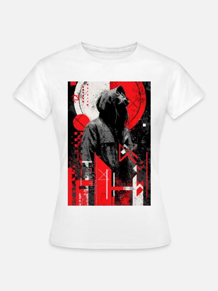Gasmask Hoodie Grunge Duotone - Women's T-Shirt - white