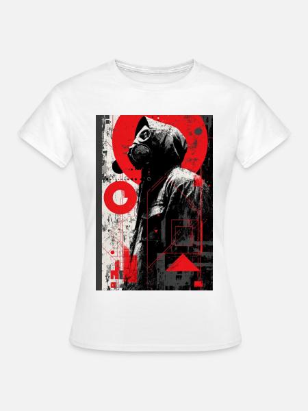 Rote Graffiti-Gasmaske - Frauen T-Shirt - Weiß