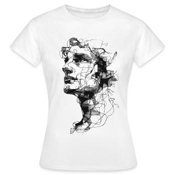 Silhouette de tresse d’ombre - T-shirt Femme - blanc - Devant - AI Model Female 172 dark (172cm)