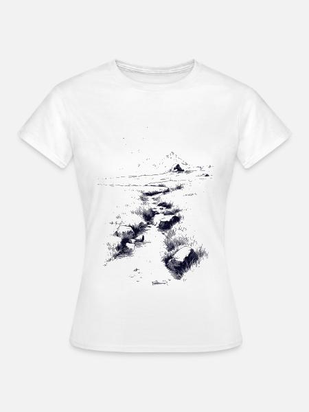 Nachtlandschaft am Bergsee - Frauen T-Shirt - Weiß