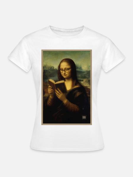 Mona Lisa Reading - Frauen T-Shirt - Weiß