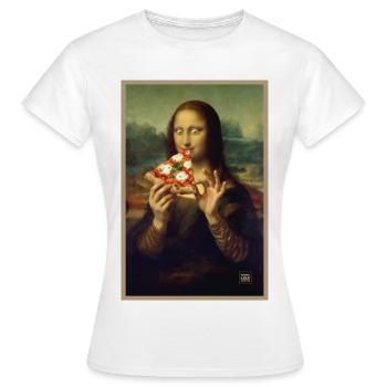 Mona Lisa isst Pizza - Frauen T-Shirt - Weiß - Vorne - AI Model Female 172 dark (172cm)