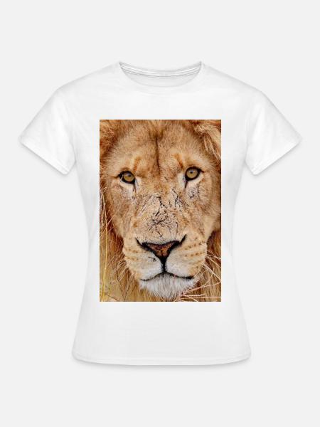 Löwen Porträt  - Frauen T-Shirt - Weiß