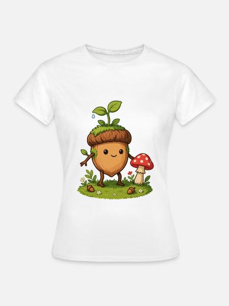 Waldspross Eichelheld - Frauen T-Shirt - Weiß