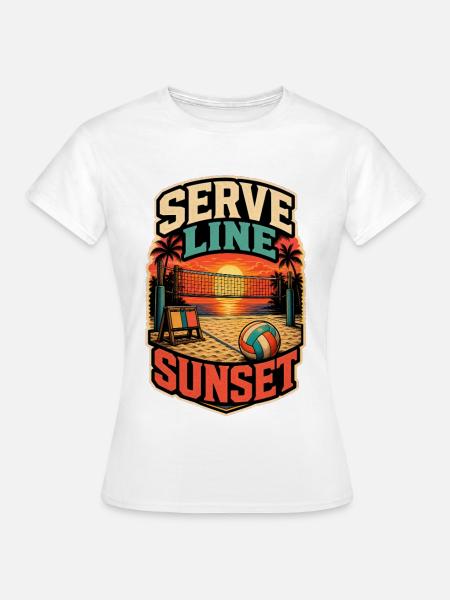 SERVE LINE SUNSET - Frauen T-Shirt - Weiß