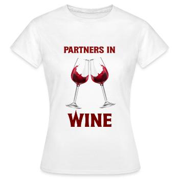 Partners in Wine - Funny Wine Gift Girlfriends - Women's T-Shirt - white - Front - AI Model Female 172 dark (172cm)