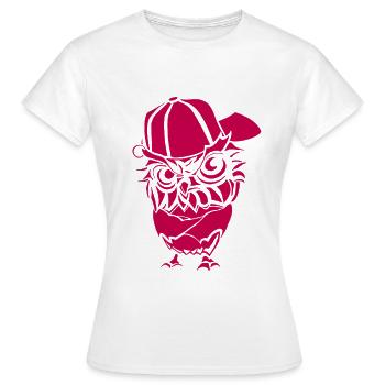 Hip Hopper Owl - T-shirt Femme - blanc - Devant - AI Model Female 172 dark (172cm)