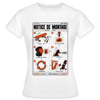 Notice de montage du skateur - T-shirt Femme - blanc - Devant - AI Model Female 172 dark (172cm)