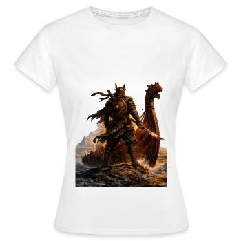 Guerrier de la Mer Dragonné - T-shirt Femme - blanc - Devant - AI Model Female 172 dark (172cm)
