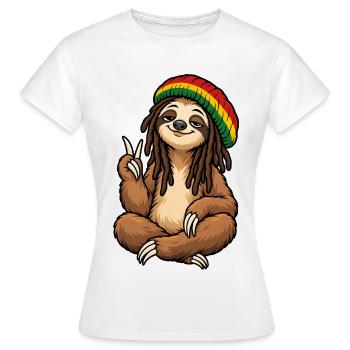Cool paresseux rastafari - T-shirt Femme - blanc - Devant - AI Model Female 172 dark (172cm)