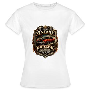 Blason vintage de garage - T-shirt Femme - blanc - Devant - AI Model Female 172 dark (172cm)